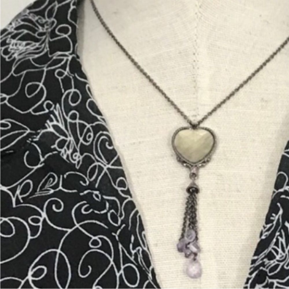 Vintage Heart and Tassel Statement Necklace